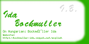 ida bockmuller business card